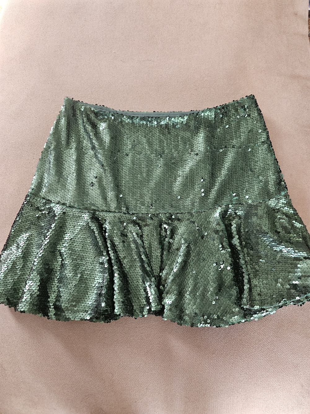 TCEC Green Sequin Mini Skirt